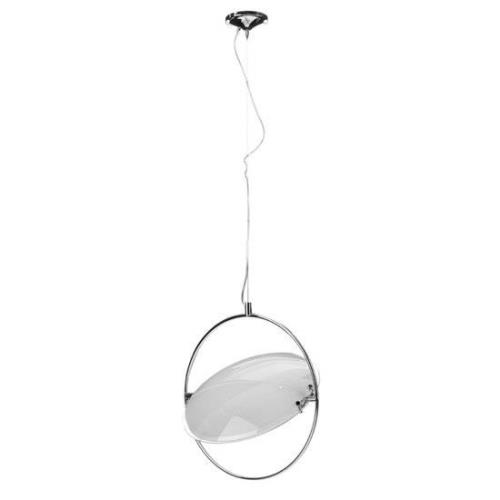 Lunarto Small White Glass Shade Pendant Light In Chrome