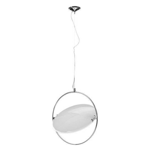 Lunarto Large White Glass Shade Pendant Light In Chrome