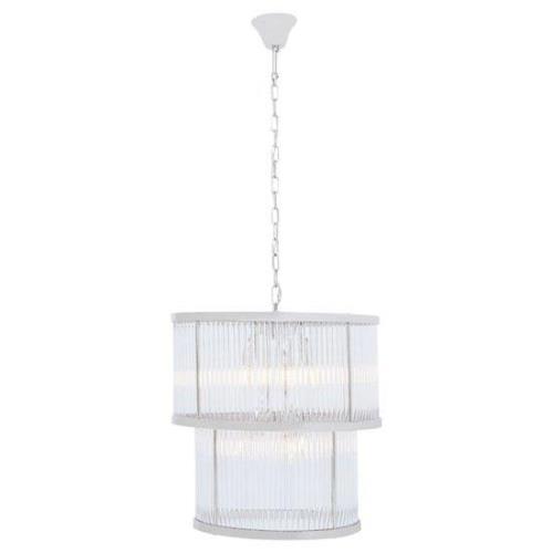 Salas Ribbed Pattern 2 Tier Chandelier Light In Nickel