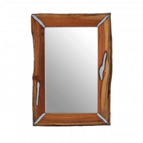 Almory Rectangular Wall Bedroom Mirror In Natural Frame