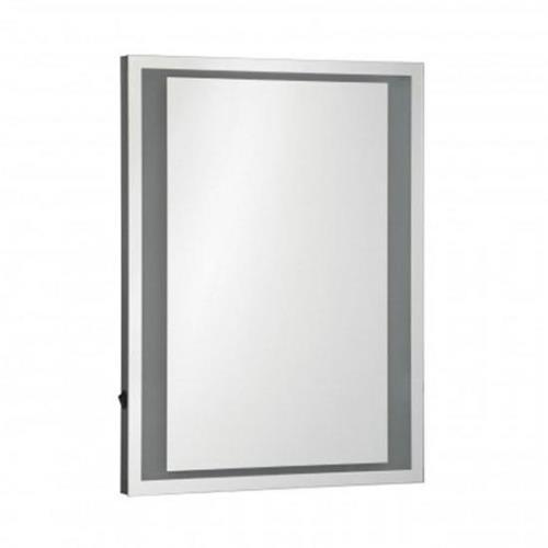 Oren LED Wall Bedroom Mirror In Silver Frame