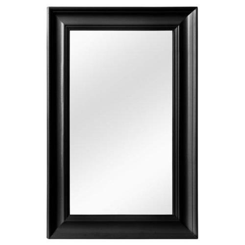 Urbana Wall Bedroom Mirror In Matte Black Wooden Frame