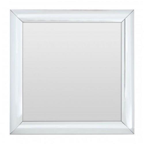 Recon Square Wall Bedroom Mirror In Thick Silver Frame