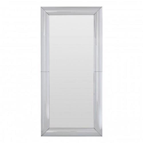 Recon Rectangular Wall Bedroom Mirror In Thick Silver Frame