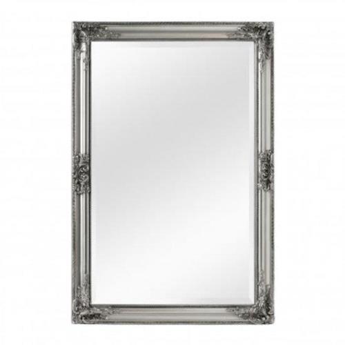 Rustin Vintage Design Wall Bedroom Mirror In Silver Frame