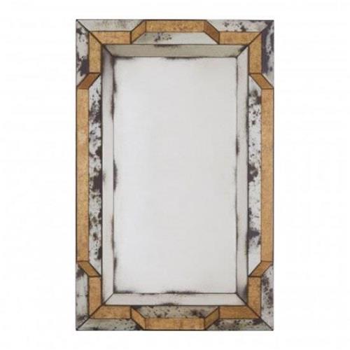 Raze 3D Design Wall Mirror In Antique Silver And Gold Frame