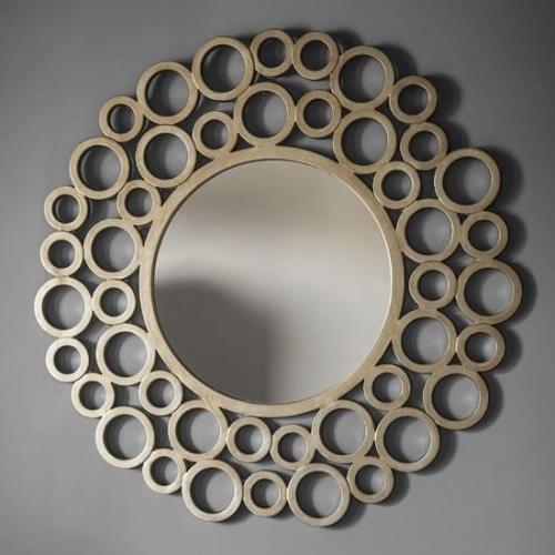 Coronado Stylish Round Wall Mirror In Gold