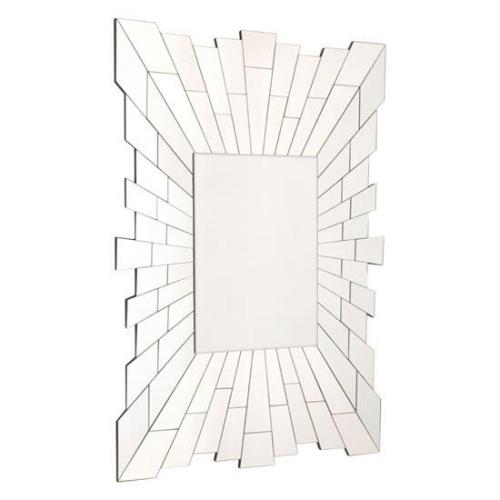 Glitacoz Rectangular Wall Mirror In Silver Glass Frame