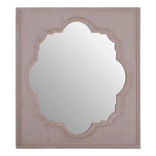 Gladiyas Quatrefoil Design Wall Mirror In Grey Wooden Frame