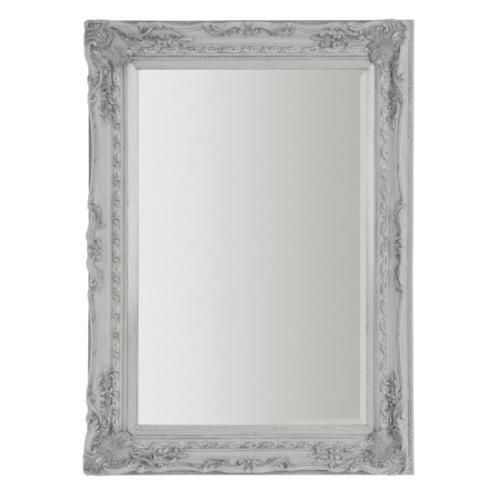 Cavolt Rectangular Wall Bedroom Mirror In Antique Silver Frame