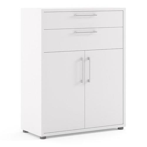 Prax 2 Doors 2 Drawers Office Storage Cabinet In White