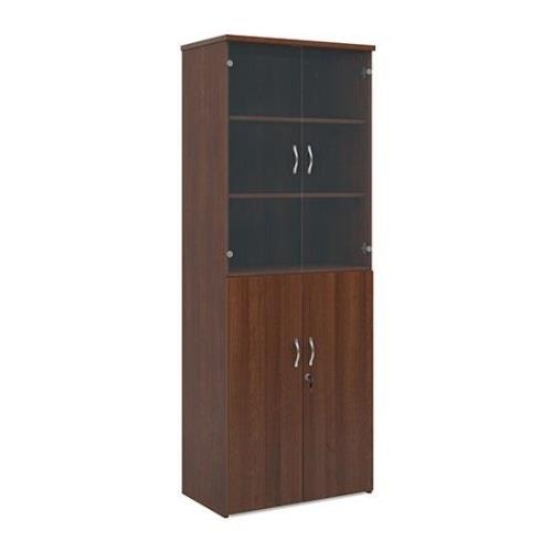 Upton Storage Cabinet In Walnut With 4 Doors And 5 Shelves