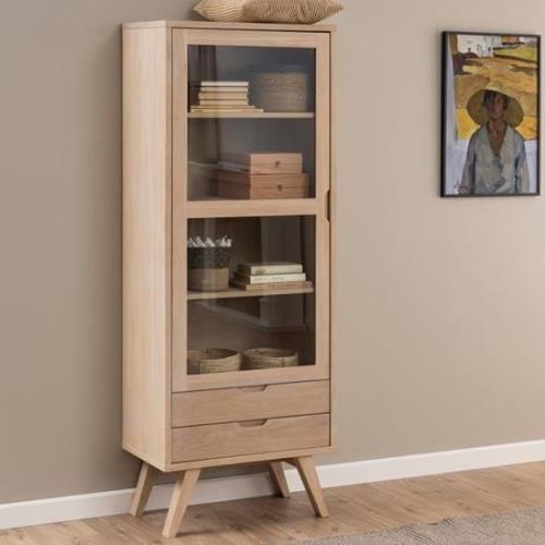 Alisto Wooden Display Cabinet Large In Oak White