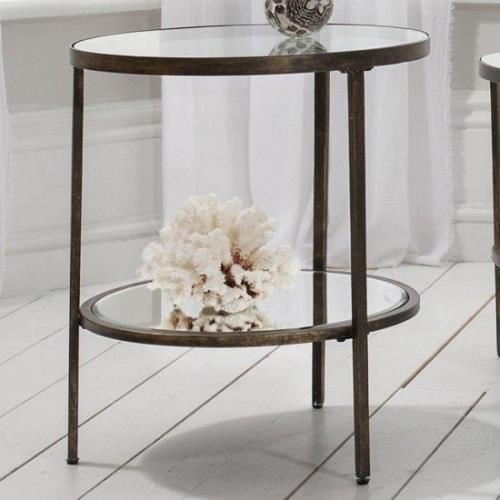 Hobson Clear Glass Side Table With Bronze Frame