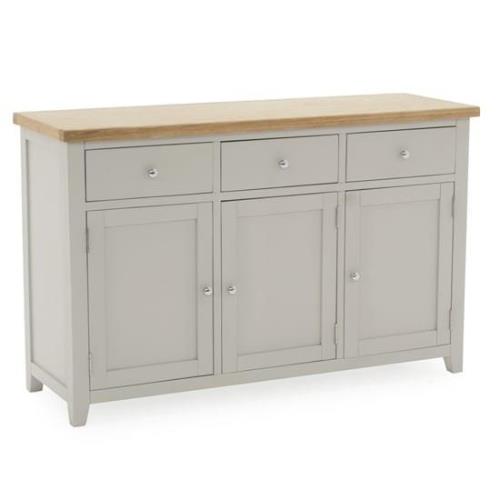 Freda Wooden Sideboard With 3 Doors 3 Drawers In Grey And Oak