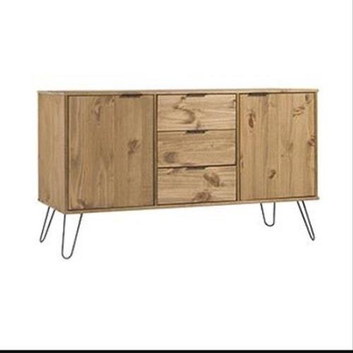 Avoch Wooden Sideboard In Waxed Pine With 2 Door 3 Drawers