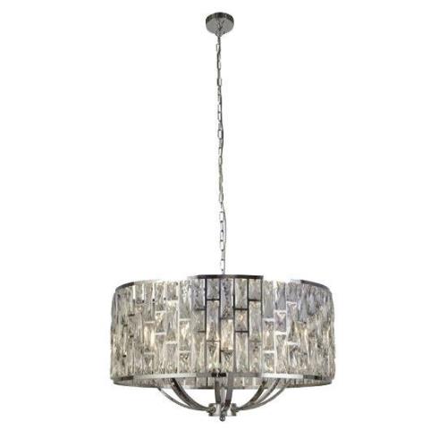 Bijou Wall Hung 8 Pendant Light In Chrome With Crystal Glass