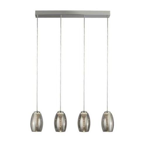 Cyclone Wall Hung Bar 4 Pendant Light With Smoked Glass