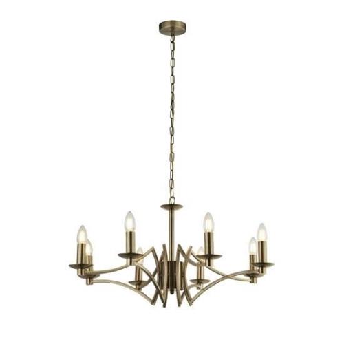 Infinity Wall Hung 8 Pendant Light In Antique Brass