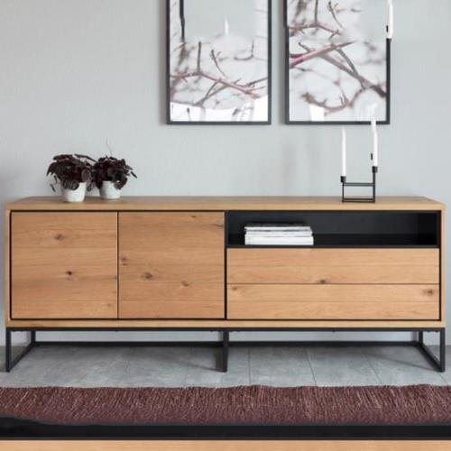 Darien Wooden Sideboard With 2 Doors 2 Drawers In Wild Oak