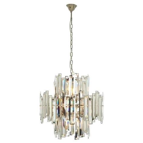 Kodak Small Clear Crystal Chandelier Ceiling Light In Silver