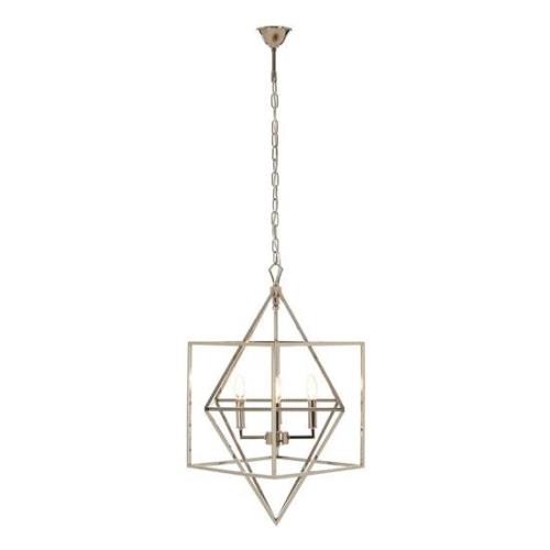 Kamloops Square Chandelier Ceiling Light In Silver Nickel