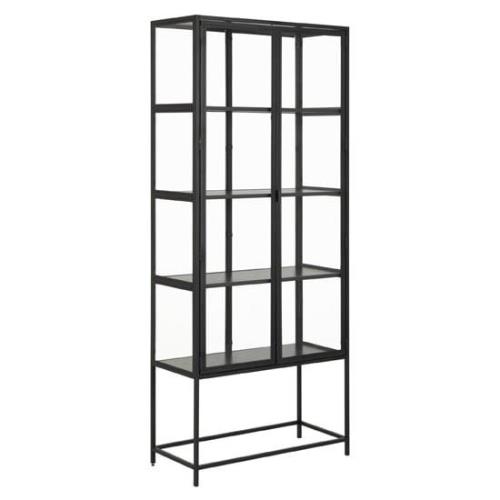 Salvo Steel Display Cabinet Tall With 2 Doors In Matt Black