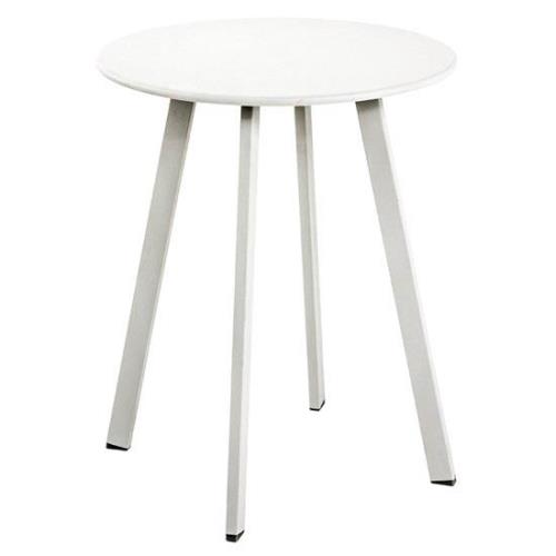 Orono Round Metal Side Table In Matt White