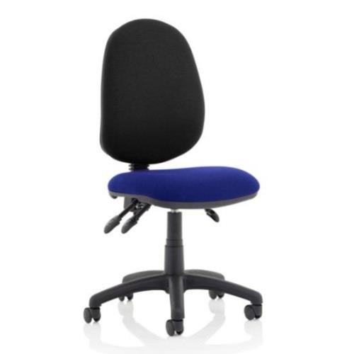 Eclipse III Black Back Office Chair In Stevia Blue No Arms