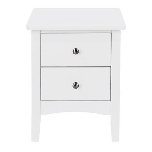 Kamuy Wooden 2 Drawers Petite Bedside Cabinet In White