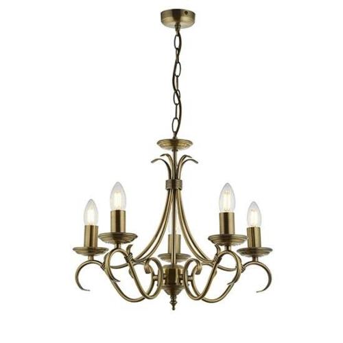 Bernice 5 Lights Ceiling Pendant Light In Antique Brass