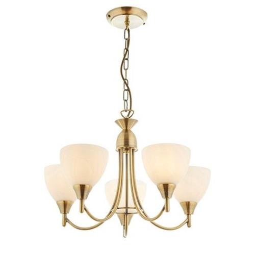 Alton 5 Lights Ceiling Pendant Light In Antique Brass