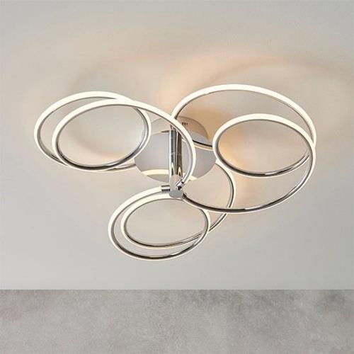 Eterne 3 Lights Semi Flush Ceiling Light In Chrome