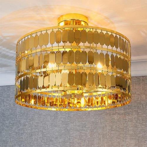 Eldora 3 Lights Flush Ceiling Light In Gold