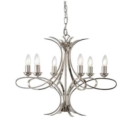 Penn 6 Lights Pendant Light In Polished Nickel