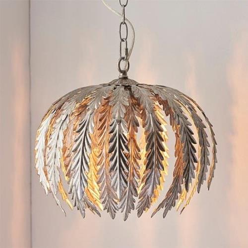 Delphine Small Leaf Pendant Light In Silver