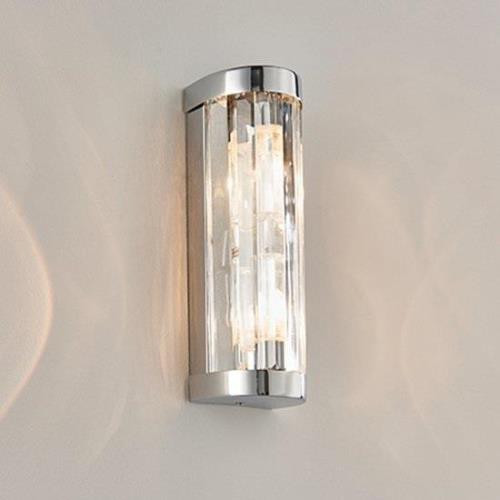 Shimmer 2 Lights Clear Crystals Wall Light In Chrome