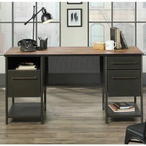 Beckley Wooden Laptop Desk In Black And Vintage Oak