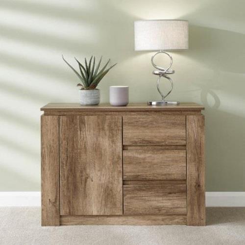 Camerton Wooden Sideboard With 1 Door 3 Drawers In Oak