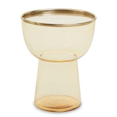 Martina Round Glass Side Table In Gold