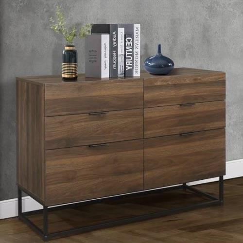 Huston Wooden Chest Of 6 Drawers In Walnut