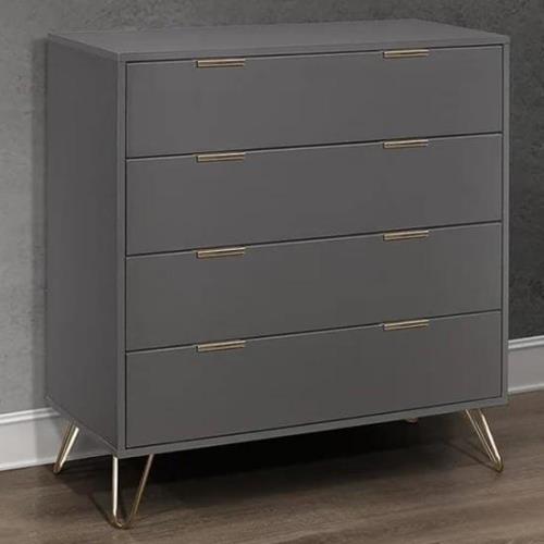 Aral Wooden Chest Of 4 Drawers In Charcoal