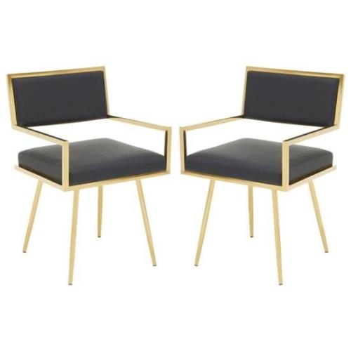 Azaltro Black Leather Effect Dining Chairs In A Pair