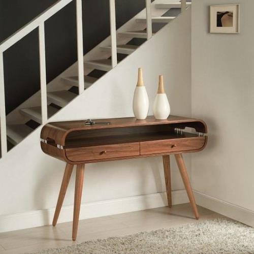 Marin Wooden Console Table In Walnut With Spindle Shape Legs