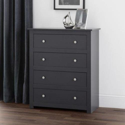 Raddix Chest Of Drawers In Anthracite With 4 Drawers