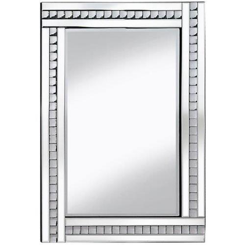 Daisy Wall Mirror Large In Silver With Acrylic Crystals