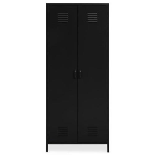 Rumi Metal Wardrobe With 2 Doors In Black