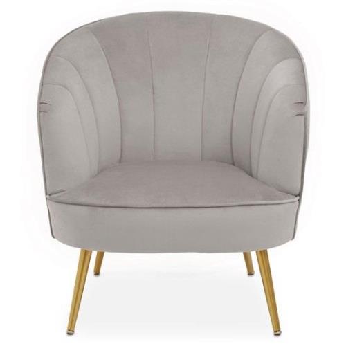 Yolinda Upholstered Velvet Armchair In Grey