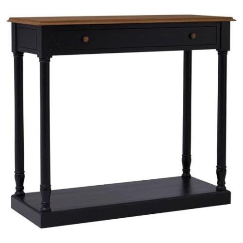 Luria Wooden Console Table With 1 Drawer In Natural And Black