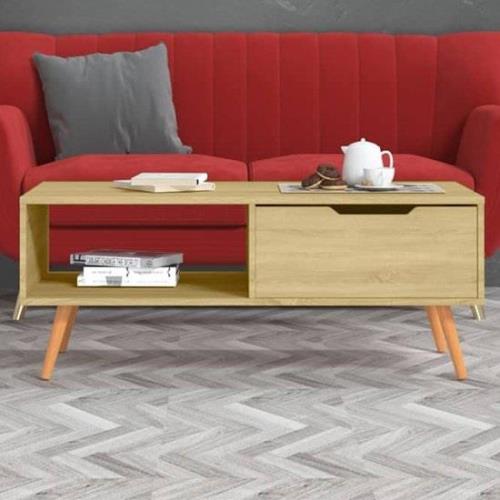 Floria Wooden Coffee Table With 1 Drawer In Sonoma Oak